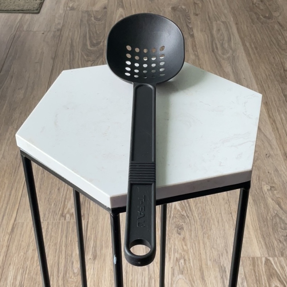 T-FAL Slotted Spoon Scoop Draining Cooking Black Nylon Sturdy Made In Canada